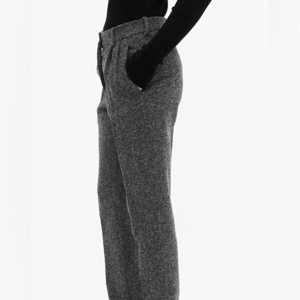 NEW JOE B. BY JOE BENBASSET SUBTLE FUZZY GREY PLEATED DRESS PANTS SZ M